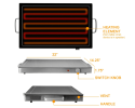 MegaChef Electric Warming Tray;  Food Warmer;  Hot Plate;  With Adjustable Temperature Control