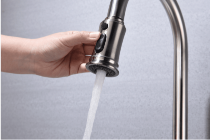 Stainless steel kitchen faucet