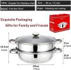 Stainless Steel Stack and Steam Pot Set with Lid 2 Tier Steamer Pot Steaming Cookware for Kitcken Cooking