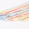 100pcs Disposable Colorful Elbow Plastic Straw; Lengthened; Bendable; Juice Milk Tea Straw