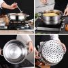 Stainless Steel Stack and Steam Pot Set with Lid 2 Tier Steamer Pot Steaming Cookware for Kitcken Cooking