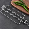 1pc Sausage Grill Net BBQ Tools 304 Stainless Steel Corn Grill Removable Folding Portable Grill Net Clip; Household Barbecue Tool; Kitchen Utensils