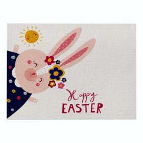 Home Cartoon Rabbit Kitchen Insulation Coaster Anti-scalding Cotton And Linen Western Placemat (Option: CD0642-Cotton and linen-32X21cm)