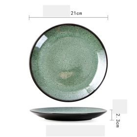 Creative Western Food Plate Dish Pan Kiln Turned Into Malachite Green Fruit Plate (Option: 8inch small plate)