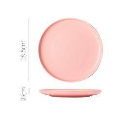 Nordic Ceramic Creative Household Western Dinner Plate (Option: Matte Pink-7.5inch)