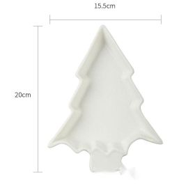 Household Ceramic Snacks Dried Fruit Pastry Dessert Tray (Option: White-Christmas tree)