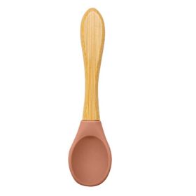 Silicone Baby Food Supplement Tableware Silicone Spoon (Option: Orange red-3.2x14cm)