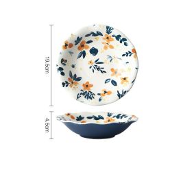 Japanese Ceramic Tableware Creative Bowl And Plate Combination Set (Option: 7.9inch lace soup plate)