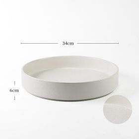 Japanese Flower Arrangement Ceramic Chinese Flower Plate (Option: White-34cm Plate)