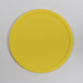 Simple Style Candy Color Silicone 10CM Round Coaster (Color: Yellow)