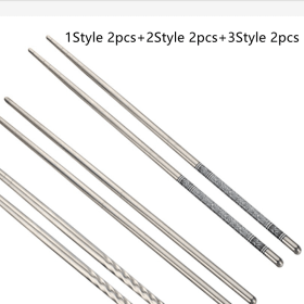 Stainless Steel Blue And White Porcelain Thread High Quality Hollow Chopsticks (Option: Suit A)