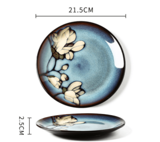 Underglaze Color Hand-painted Creative Bowls And Plates (Option: Small plate 8.5inches)