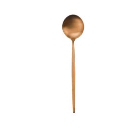 Matte Rose Gold Western Tableware Coffee Stirring Spoon (Option: Gold-Main spoon)