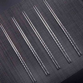 Stainless Steel Blue And White Porcelain Thread High Quality Hollow Chopsticks (Option: 2 Style)