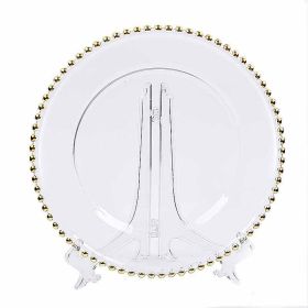 Creative Household Gold Bead Glass Plate (Option: Gold-L)