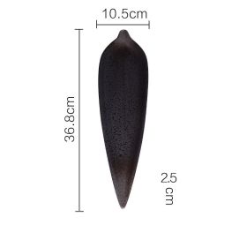 Ceramic Irregular Shaped Plate For Household Use (Option: Black Pearl-Long Leaves)