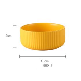 Home Creative Ceramic Oven Baking Bowls (Option: Yellow-6inch)