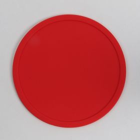 Simple Style Candy Color Silicone 10CM Round Coaster (Color: Red)