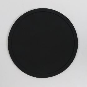 Simple Style Candy Color Silicone 10CM Round Coaster (Color: Black)