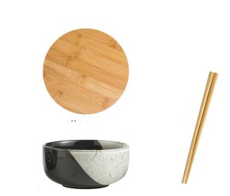 Creative Japanese Student Ceramic Soup Bowl Tableware (Option: Crescent moon-6.5inch Chopsticks cover)