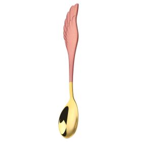 304 Stainless Steel Coffee Spoon Creative Net Red Wings Spoon Ice Cream Spoon Dessert Spoon Fork Spoon Spoon Gift Tableware (Option: I)