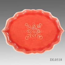 Ice Cracked Glazed Western Dinner Plate Ceramic Plate (Option: DL0518)