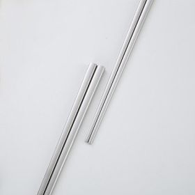 Stainless Steel Tableware Square Chopsticks Metal Plated Custom Gift Square (Option: Silver-1pair)