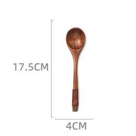 Japanese Style Wooden Long Handle Soup Instant Noodle Spoon (Option: 12 Style)