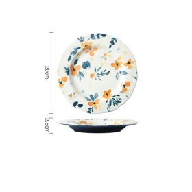 Japanese Ceramic Tableware Creative Bowl And Plate Combination Set (Option: 8.1inch lace flat plate)