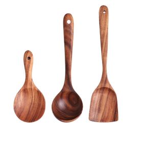 Japanese Style Wooden Nonstick Soup Spoon Spatula (Option: Combination A)