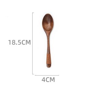 Japanese Style Wooden Long Handle Soup Instant Noodle Spoon (Option: 3 Style)