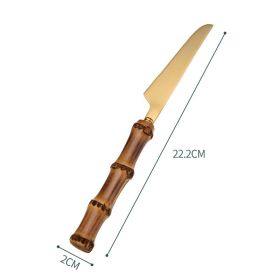 Stainless Steel Cutlery And Bamboo Handle Set (Option: Table knife)