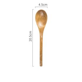 Creative Hammered Wooden Curved Spoon Tableware (Option: Original wood color)