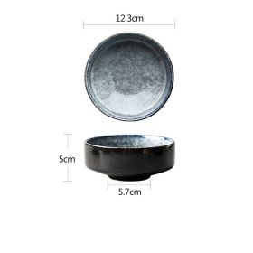 Japanese Vintage Frosted Ceramic Bowl Feature Restaurant Ideas (Option: Grey blue-4.5inches)