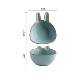 Cartoon Creative Ceramic Dipping Sauce Saucer (Color: Blue)