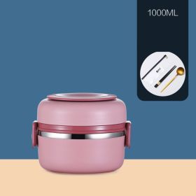 304 Stainless Steel Insulated Barrel Multi-layer Lunch Box (Option: Pink-1 Style)