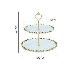 Living Room Coffee Table Household Ceramic Skewer Fruit Dessert Candy Tray Rack (Option: White-M 2layer)