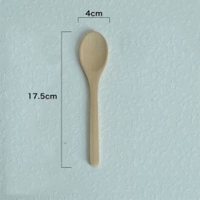 Eco-friendly Wooden Spoon For Eating (Option: 17.5x4cm without paint)