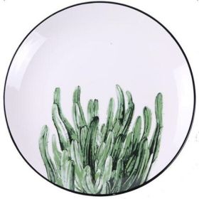 Green Plant Ceramic Plate Cartoon Fruit Plate (Option: Cactus)