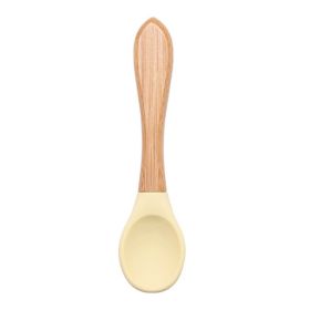 Silicone Baby Food Supplement Tableware Silicone Spoon (Option: Yellow-3.2x14cm)