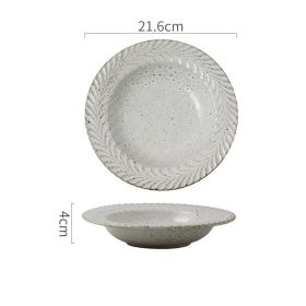 Stoneware Deep Dish Nordic Restaurant Large Soup Plate (Color: White)