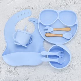 11 Piece Baby Training Dinner Plate Bowl (Option: Blue-8PCS)