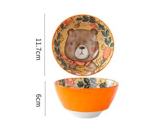 Underglaze Ceramic Rice Bowl Ideas (Option: 4.75inch brown bear)