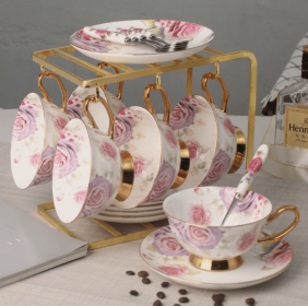 European Style Ceramic Cup Coffee Set (Option: G)