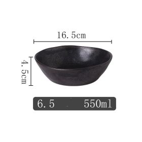 Kiln Into Ceramic Tableware Creative Hotel Steak Plate (Option: Metal black6.5 inch bowl)