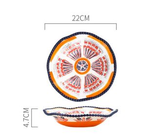 Retro Hand Drawn Dishes Home Rice Bowls (Option: 8.5inch soup plate)