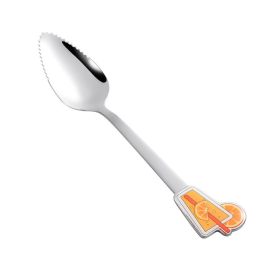 Baby Scraping Mud Spoon Stainless Steel With Serrated (Option: Orange-Cup)