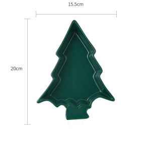 Household Ceramic Snacks Dried Fruit Pastry Dessert Tray (Option: Green-Christmas tree)