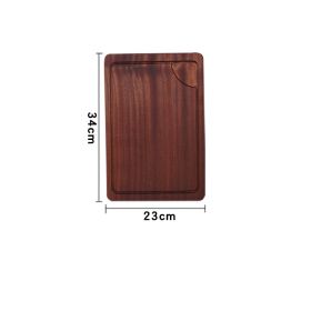 Wooden Steak Wooden Plate Pizza Board Western Food (Option: With sauce trough-34x23x2)