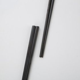 Stainless Steel Tableware Square Chopsticks Metal Plated Custom Gift Square (Option: Black-1pair)